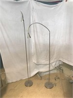 Two IKEA TIVED Nickel Plated LED Floor Lamps