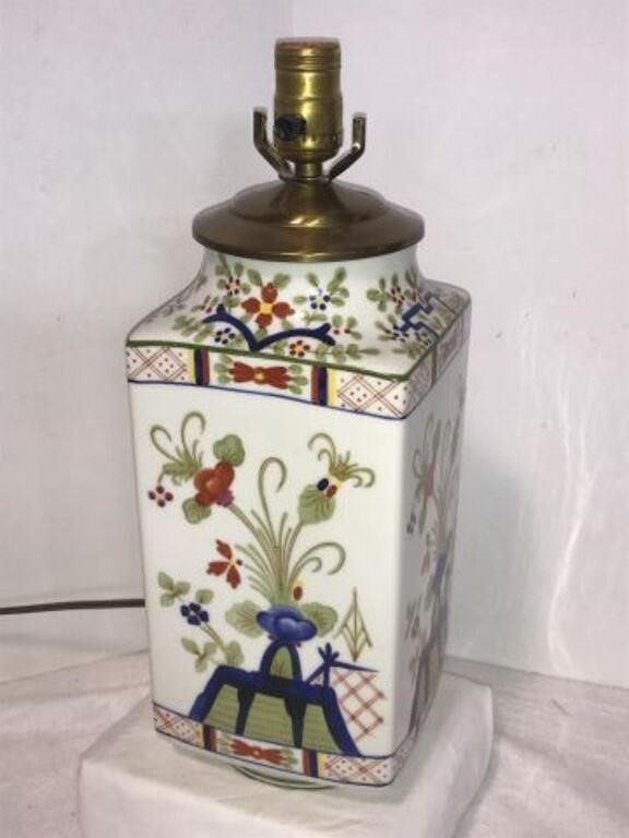 Vintage Handpainted Porcelain Table Lamp