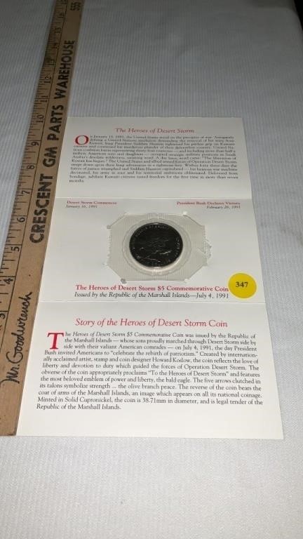 The heroes of desert storm $5 commemorative coin