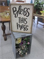 CRATE,SIGN & FLORAL DECORATIONS
