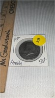 1972 Kennedy half dollar coin