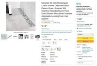A3353  Neodrain 60" Linear Shower Drain, Brushed S