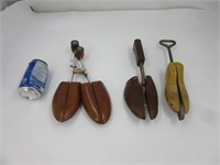 4 formes à chaussures en bois