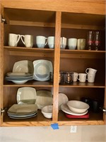 Plate sets. Cups, glasses, all