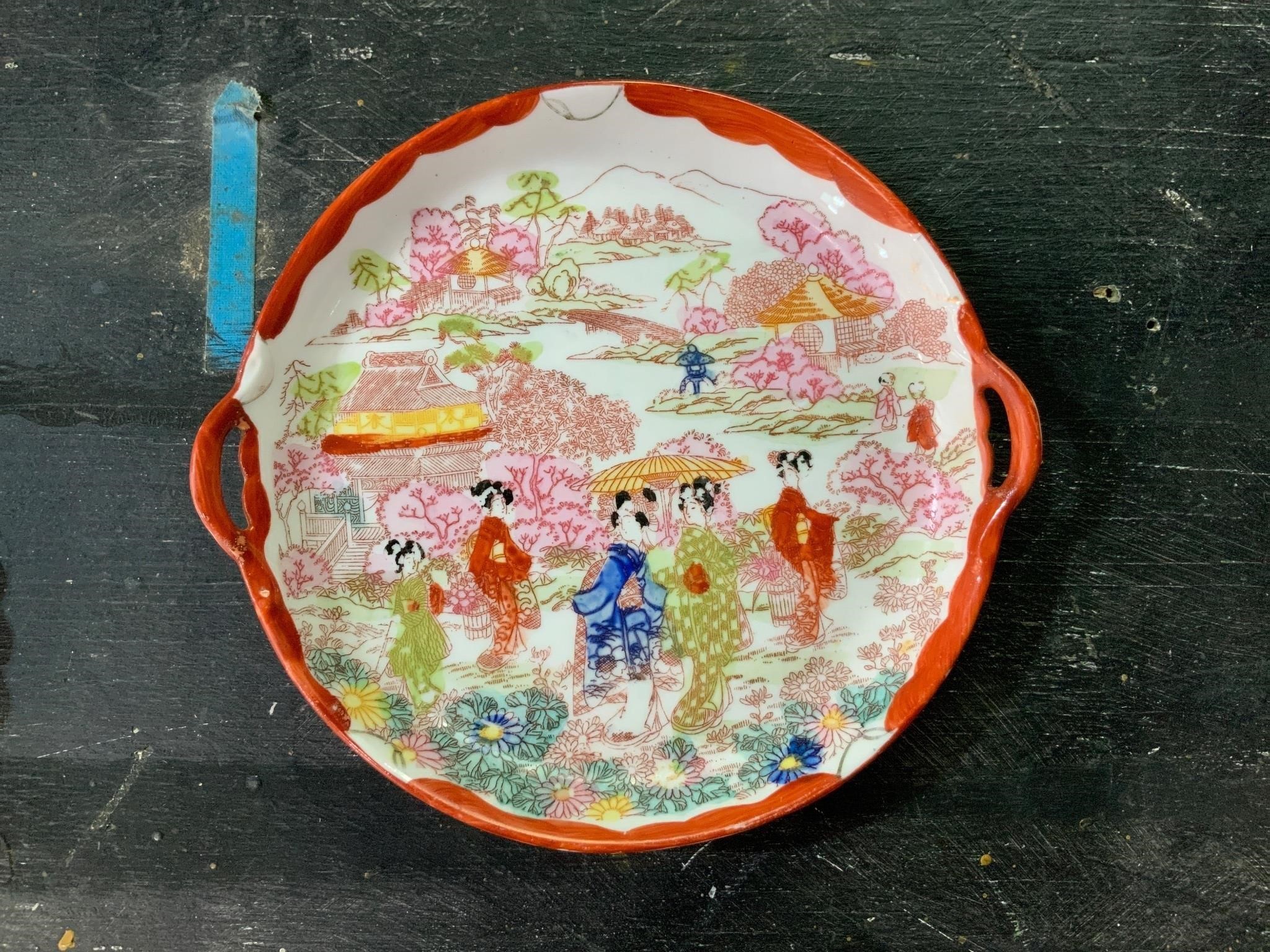 made in Japan handled plate