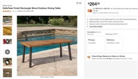 W7133 Rectangle Wood Outdoor Dining Table