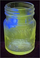 JR Watkins Uranium Glass Jar