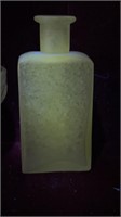 Clear Uranium Glass Pedestal Candy Dish & Purple
