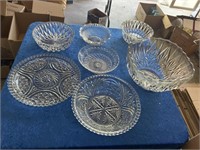 7 Crystal  glass bowls