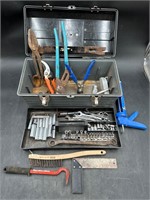 Toolbox w/ misc Hand Tools & Such