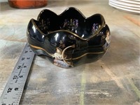black Terracotta bowl with 24K gold Greek