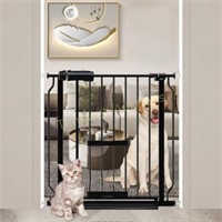 Dog Gate with Cat Door  30 Tall  Black