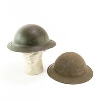 2 British WW2 Brodie Helmet Shells