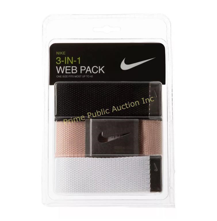 Nike $35 Retail 3Pk Cotton Web Belt Set