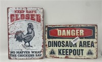 New Pair of Decorative Wall Hanging Tin Signs