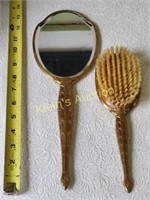 art deco mirror & brush set beveled mirror!