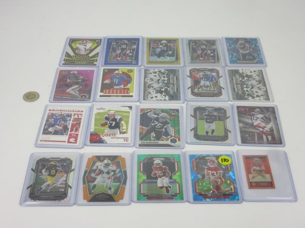 20 cartes de Football NFL dont Ronnie Bell
