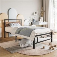 Twin Bed Frame  Wooden Headboard  No Spring