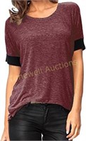 Wine Red Comfy Loose Fit T-Shirt XL