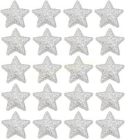 PRETYZOOM 100PCS Silver Star Iron On Patches