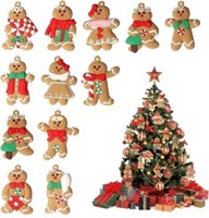 12Pcs Christmas Gingerbread Man Hanging Ornament