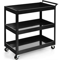 Costway 3-Tier Utility Cart Metal Mental Storage