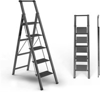 W618  Portable Steel Ladder with Tool Tray 5 Step