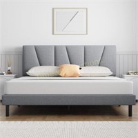 Molblly Full Bed Frame  Upholstered  Gray