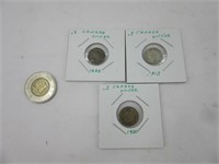 3 x 0.05$ Canada silver , 1888-1912-1920