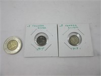 2 x 0.05$ Canada silver , 1914-1919
