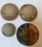 Canada 1892, 1896, 1900: 10 cents et 2 x 25 cents