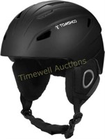 TOMSHOO Ski Helmet  Adjustable  Md  Black