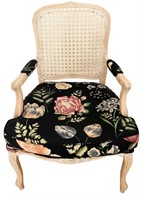 Upholstered Cane Chair