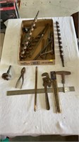 Auger bits, file, hand tools