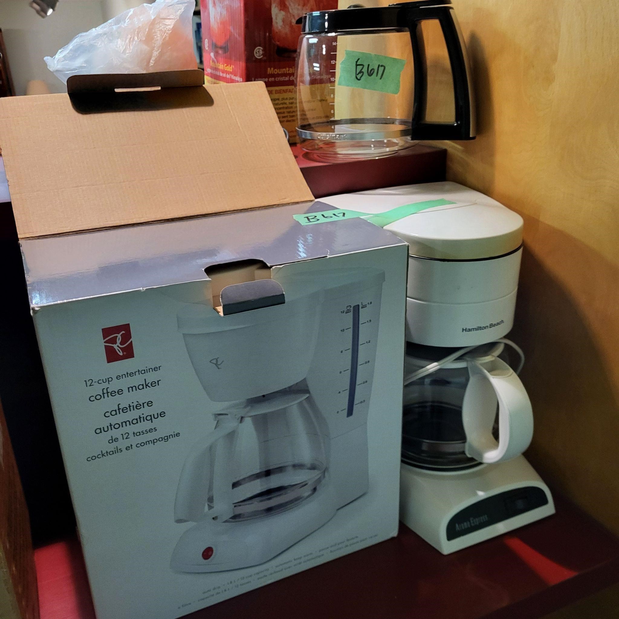 B617 Coffee makers and spare coffee pot