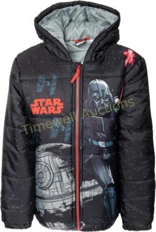 Darth Vader TIE Fighter Boys Zip Puffer Jacket siz