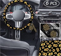 Aififgui 6Pcs Sunflower Car Accessories Set for