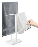 2-Tier Hand Towel Holder Stand with Marble Base,
