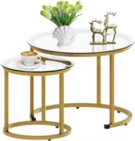 Gold Nesting Coffee Table Set  Metal Frame