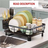 AIDERLY Iron Dish Rack with Drainboard  Spout