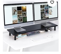 New Bamboo Extra Long Dual Monitor Stand Riser