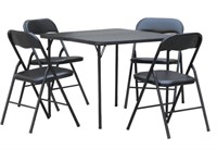 5pc Folding Table Set Black - Plastic Dev Group