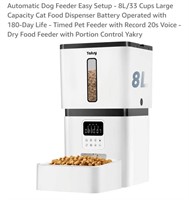 Automatic Pet Feeder, 8L/33 Cups, Large