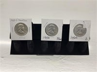 3 Franklin Silver Dollars