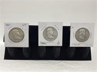 3 Franklin Silver Dollars