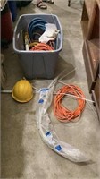 Cable ties, hard hat, extension cord untested