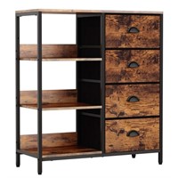 Furologee Fabric Dresser With 4 Drawers And Side