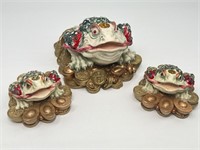Three-Legged Wealth Toads Coin Figurines