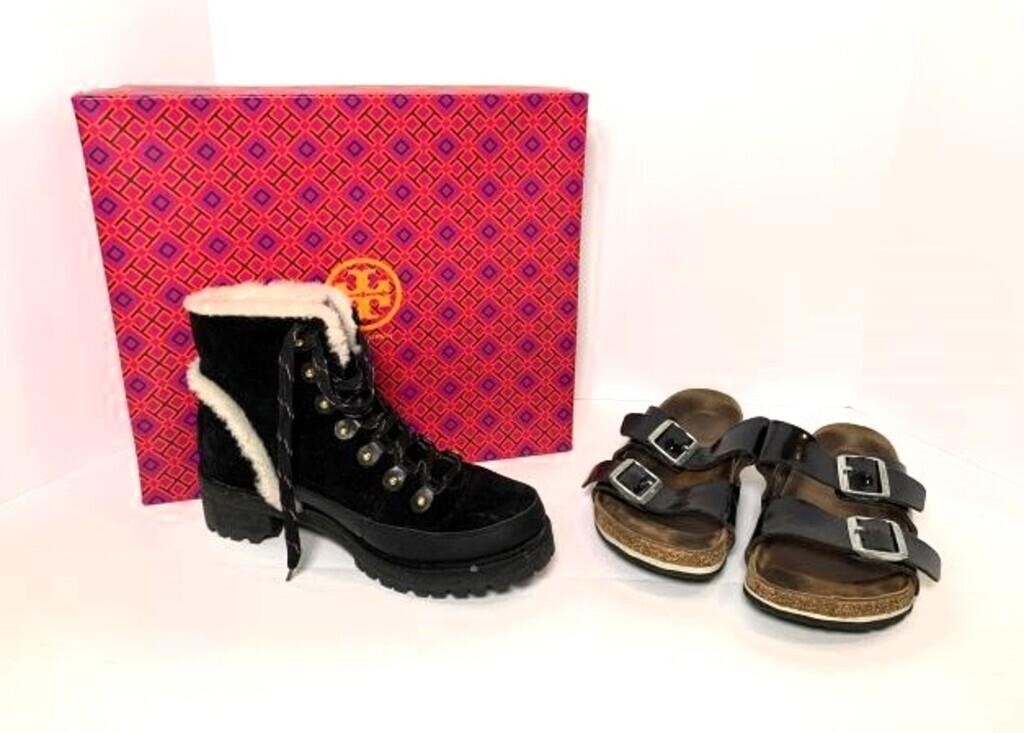 Tory Burch Leather Sheep Lined Boots