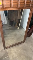 Wood mirror only, Approximately 25x44 inches